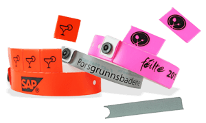 Bracelets événementiels avec onglets ou tickets détachables