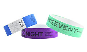 Bracelets en Tyvek personnalisés, 19 mm, impression en noir