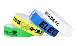 Bracelets en Tyvek personnalisés, 19 mm, impression en noir