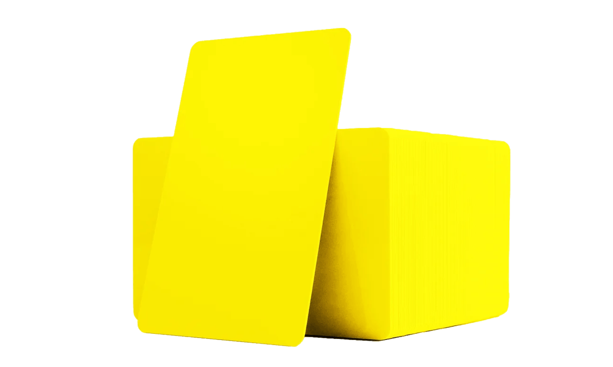 Cartes PVC vierges jaunes - 760 mic