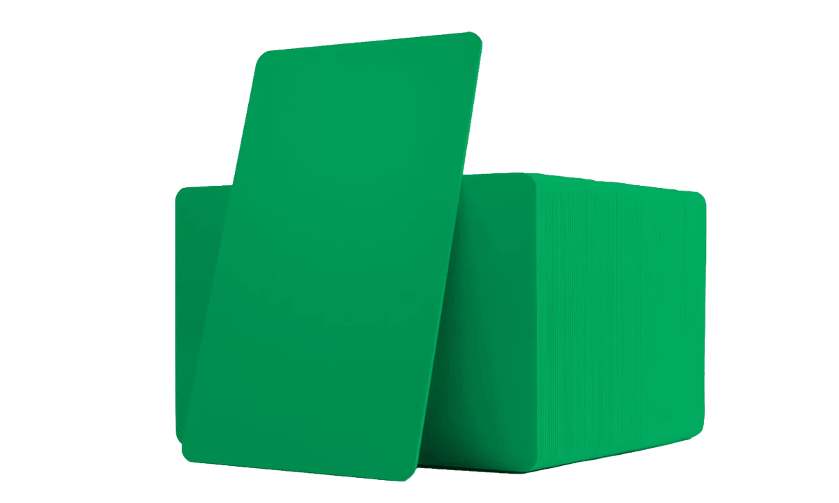 Cartes PVC vierges vertes - 760 mic