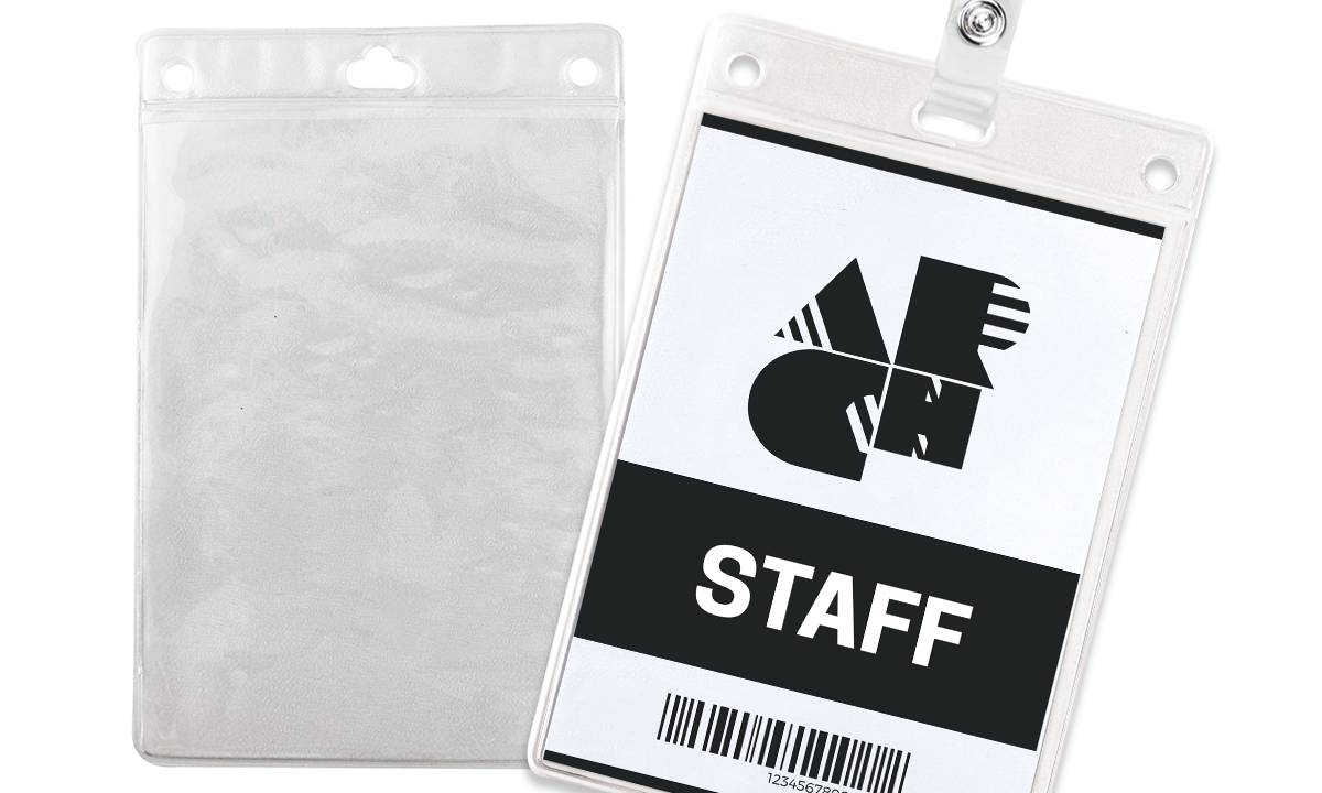 Porte-badge en vinyle texturé pour inserts taille A6