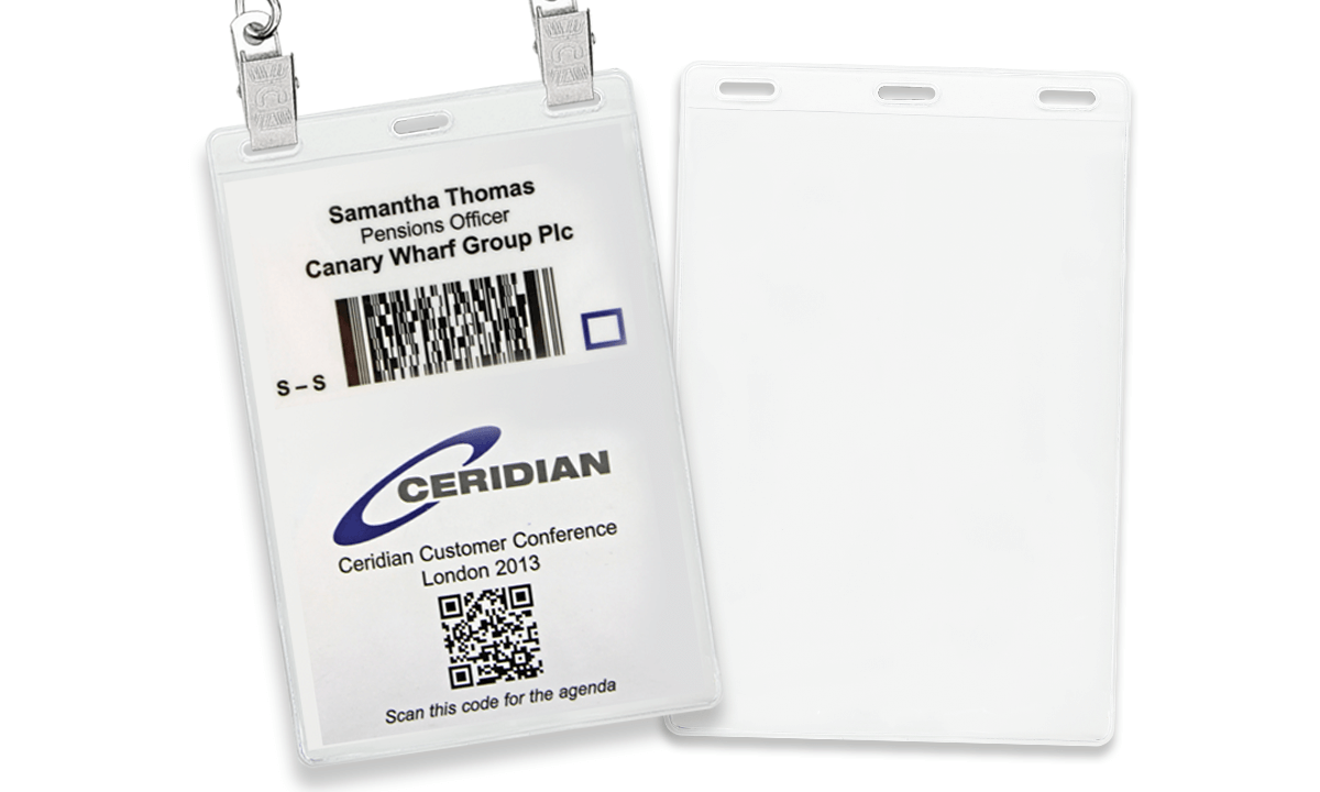 Porte-badge en vinyle avec 3 perforations pour inserts taille A6