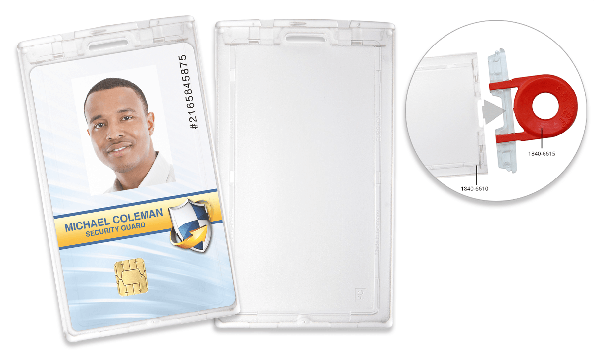 Porte-badge multi-cartes double face vertical