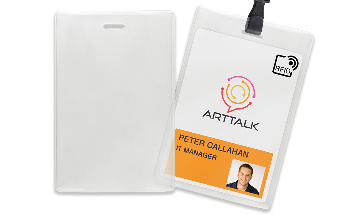 Porte-badges en vinyle pour carte de proximité - Insert max 77 x 106 mm