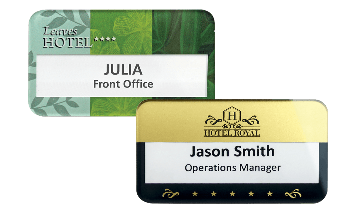 Badges réutilisables Selfit PRO Double ligne, 70 x 40 mm