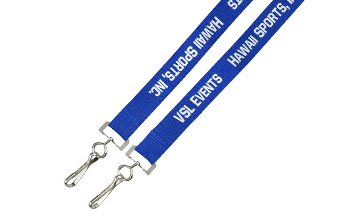 Tours de cou économiques pour évènements 25mm avec double attache - Impression une couleur