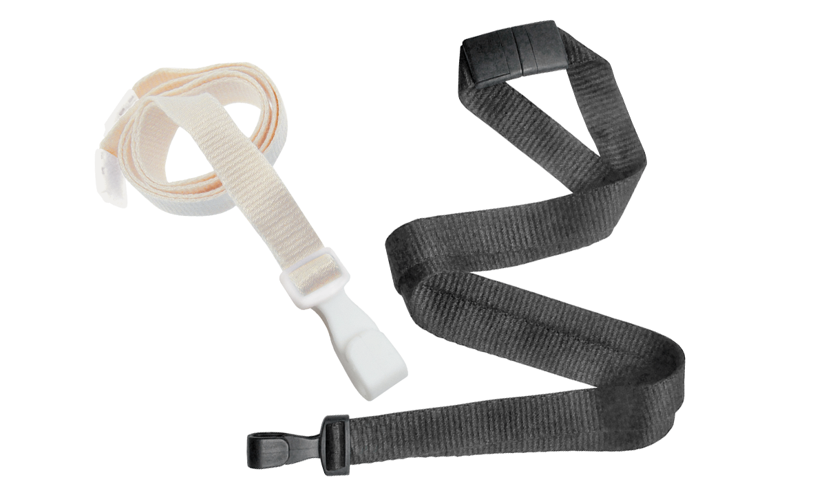 Tours de cou en bambou 15 mm avec attache de sécurité et mousqueton en plastique antipivotant