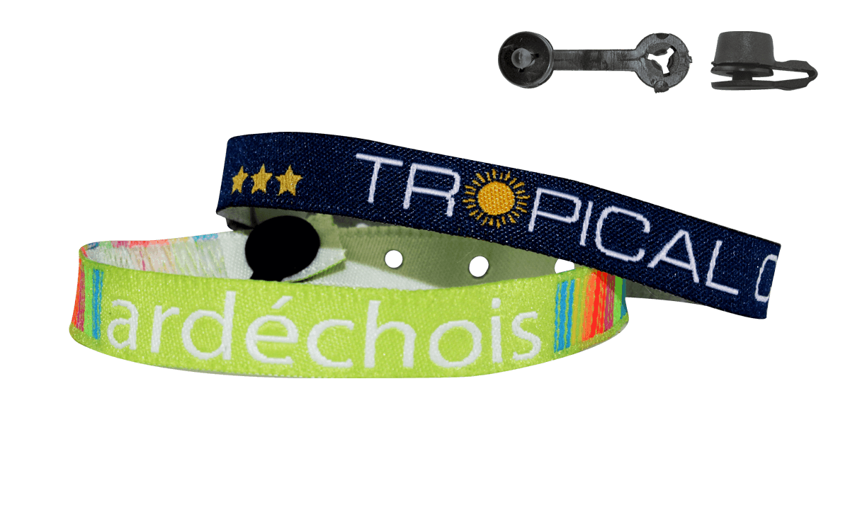 Bracelet en tissu 10mm "Spécial camping" avec fermeture Nice