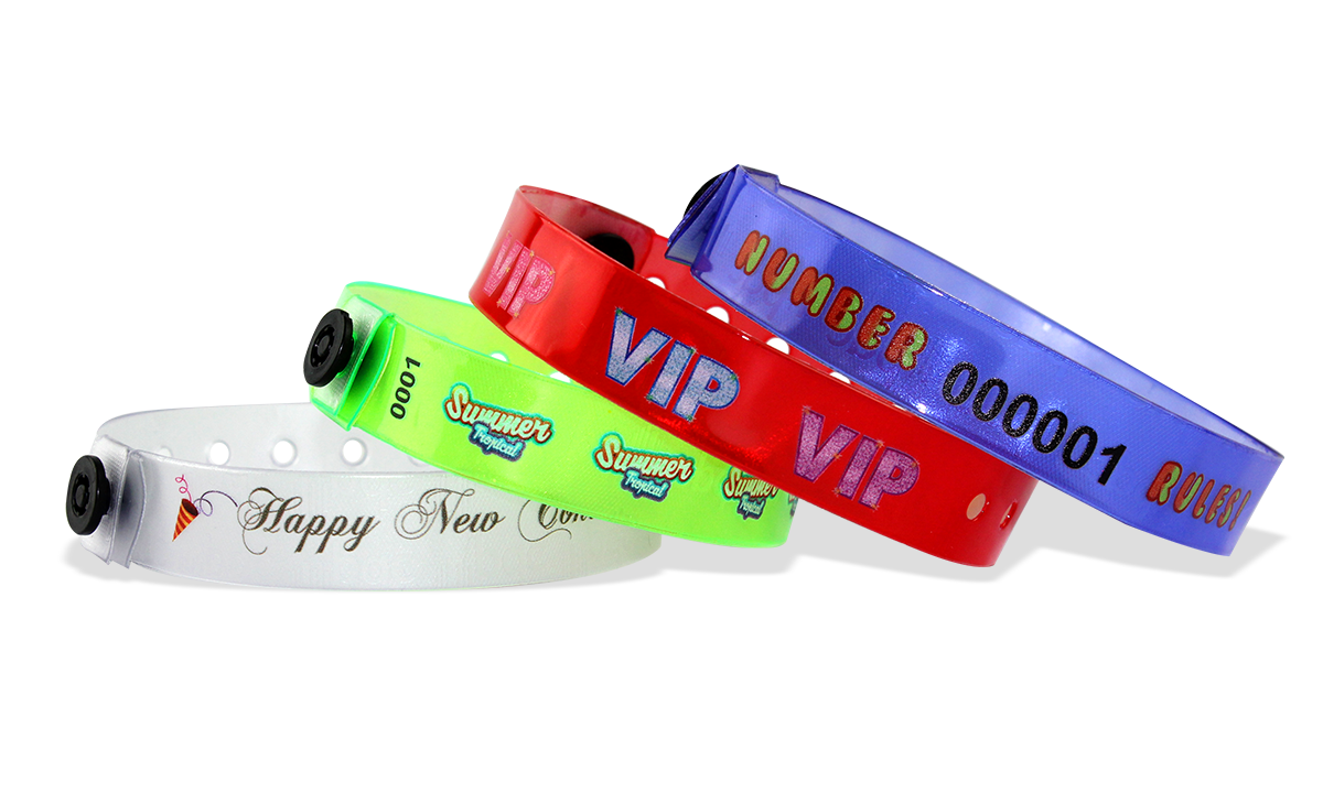 Bracelets en vinyle personnalisés translucides, 13 mm, impression en couleurs