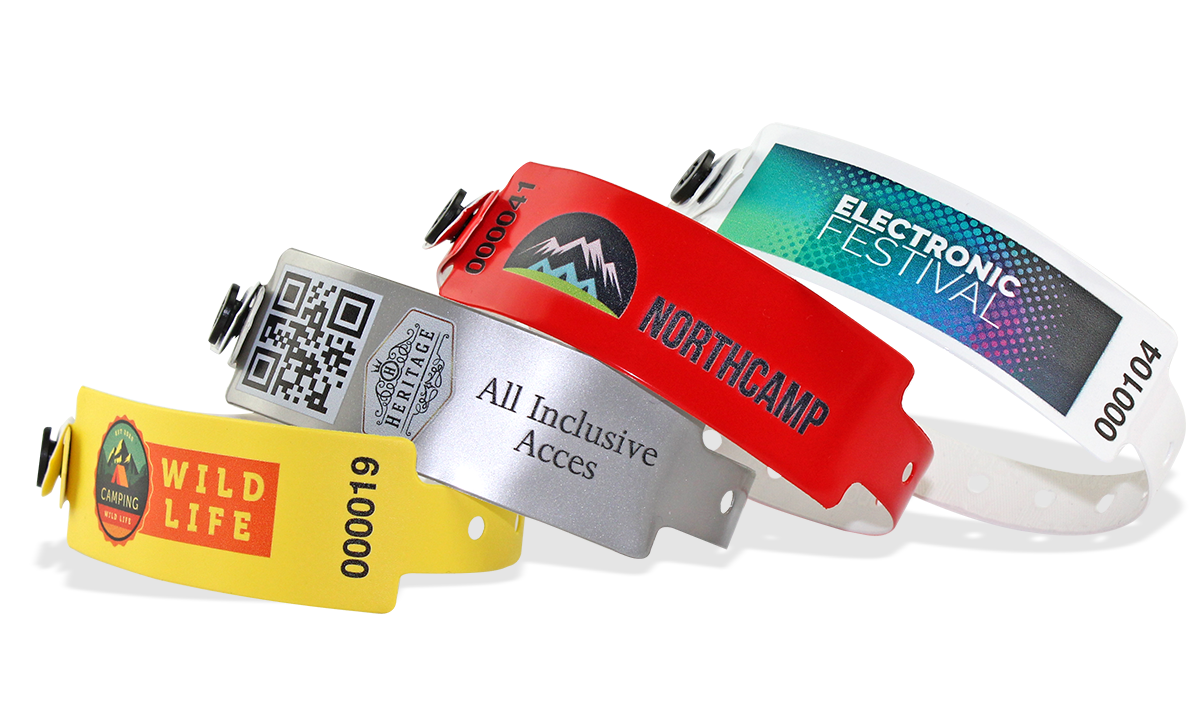 Bracelets en vinyle personnalisés, 25 mm, impression en couleurs