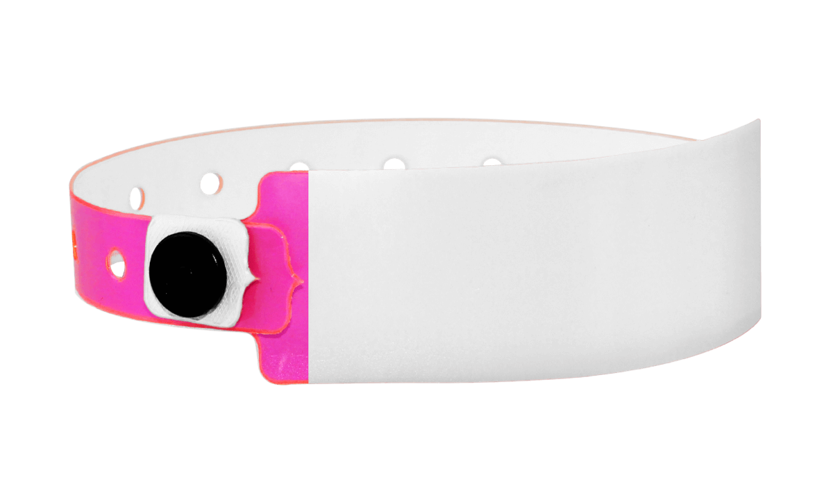 Bracelets en Vinyle 25 mm inscriptibles à la main, Rose Vif