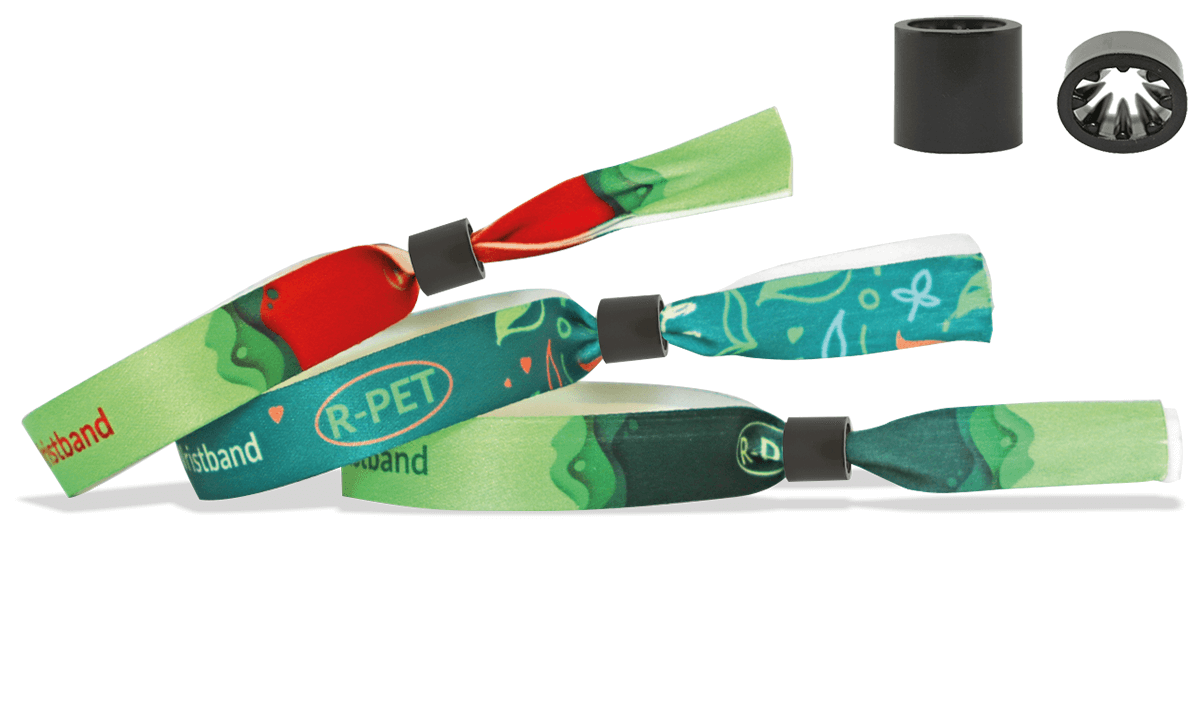Bracelets en satin RECYCLE avec fermeture coulissante en plastique (Oslo)