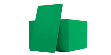 Cartes PVC vierges vertes - 760 mic