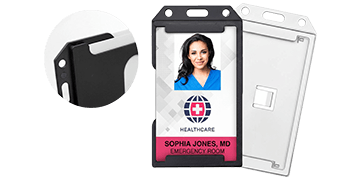 Porte-badge multi-cartes double face vertical