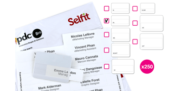 Pack de 250 Inserts pour Badge Selfit® Double Ligne, 70 x 18 mm