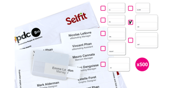 Pack de 500 Inserts pour Badge Selfit® Grande, 95 x 24 mm