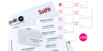 Pack de 250 Inserts pour Badge Selfit® Simple Ligne, 70 x 12 mm