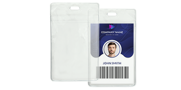 Porte-Badge Vinyle avec Double Pochette d'Insert - Inserts max 76 x 108 mm