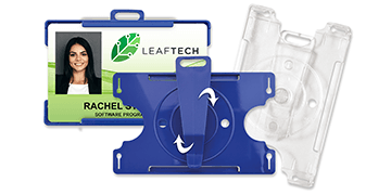 Porte-badge multidirectionnel avec clip rotatif pour 1 carte