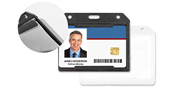 Porte-badge multi-cartes double face horizontal