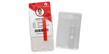 Porte-badge premium avec glissière d'extraction pour 1 carte - Vertical