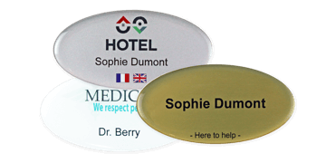 Badges nominatifs Premium Impress, 75 X 38 mm - Ovale