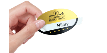 Badges réutilisables Selfit® PRO Simple ligne, 70 x 40 mm, forme ovale
