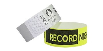 Bracelets en Tyvek personnalisés, 25 mm, impression en noir