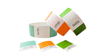 Bracelets en Tyvek Pré-numérotés 25 mm avec coupon détachable - Boite de 1000pcs