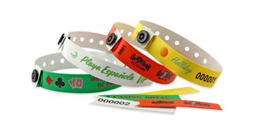 Bracelets en vinyle personnalisés avec onglet détachable, 13 mm, impression en couleurs