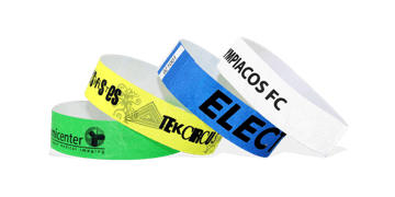 Bracelets en Tyvek personnalisés, 19 mm, impression en noir