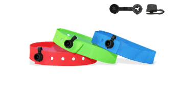 Bracelets en tissu de stock avec fermeture ronde en plastique à pression (Nice)